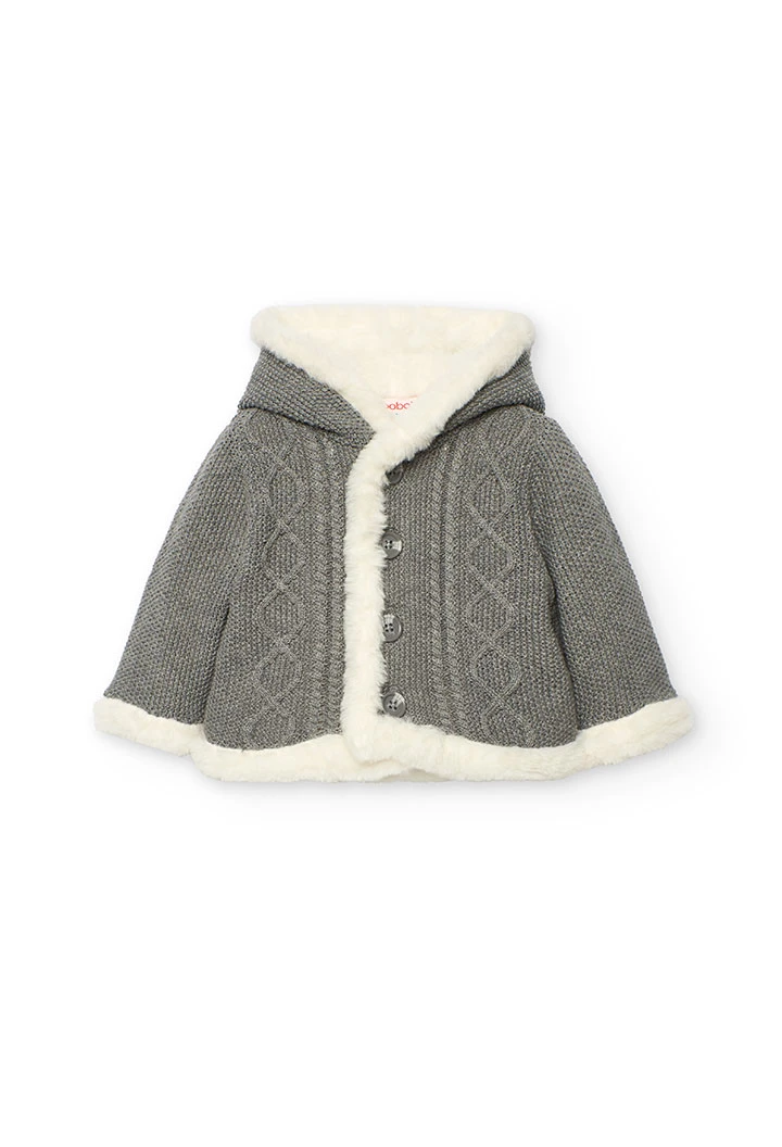 Reversible Babyjacke in Dunkelgrau und Weiß