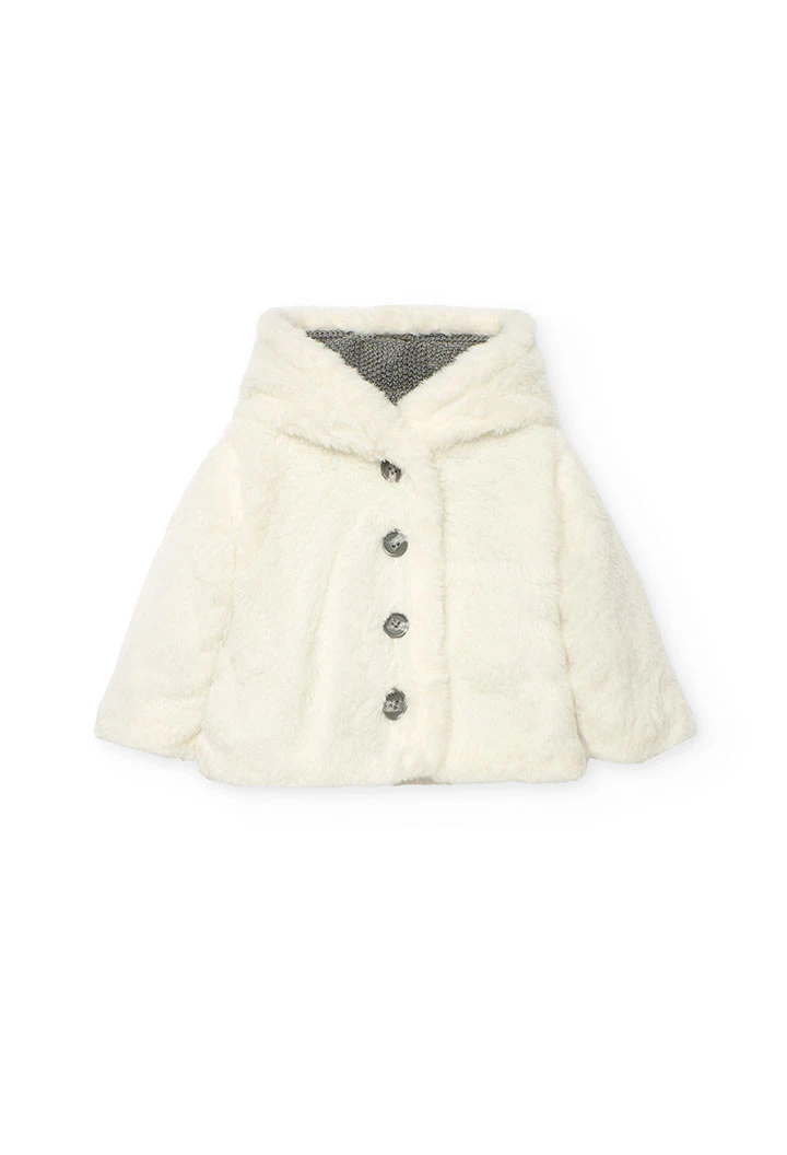 Veste bébé réversible gris foncé et blanc