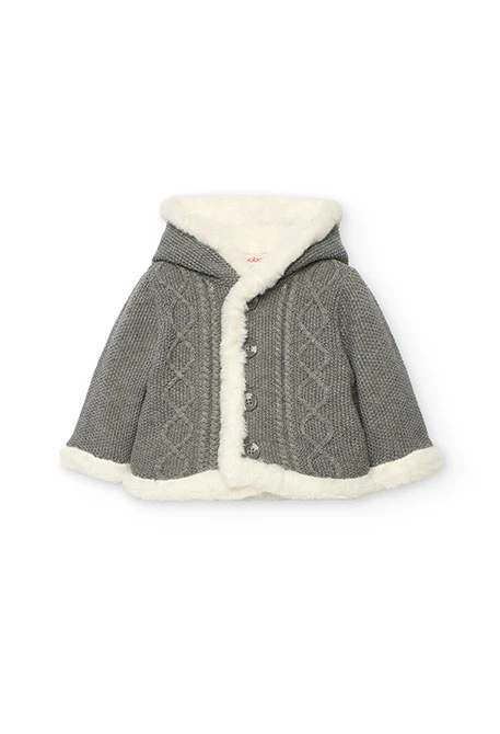Reversible dark grey and white baby jacket