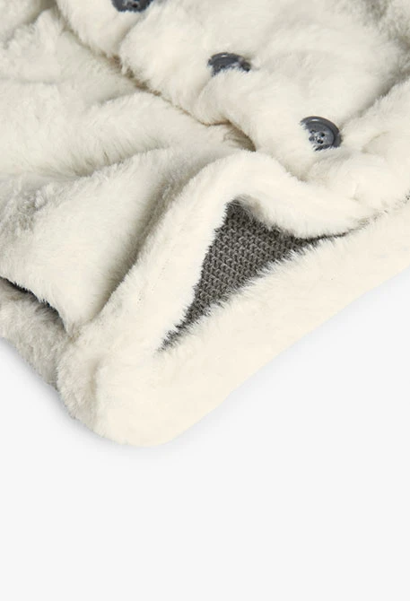 Veste bébé réversible gris foncé et blanc