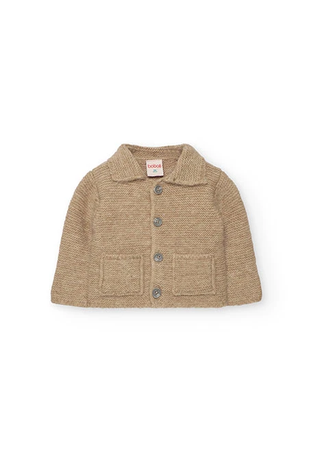 Beige knitted baby jacket