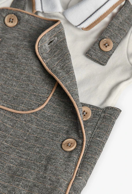 Ensemble bébé en tricot gris