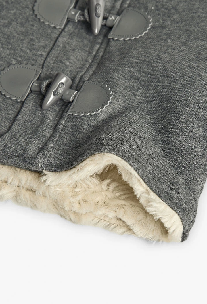 Grey knitted baby jacket