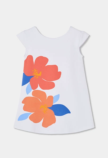 Vestido branco com estampa floral