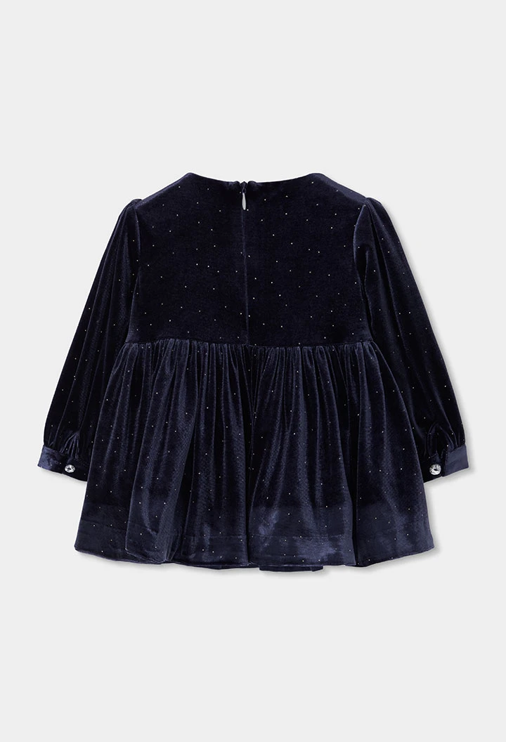 Robe bleu marine avec reflets dorés