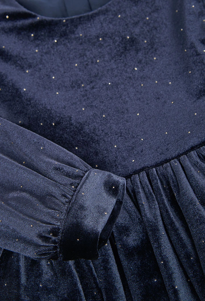 Robe bleu marine avec reflets dorés