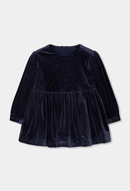 Robe bleu marine avec reflets dorés