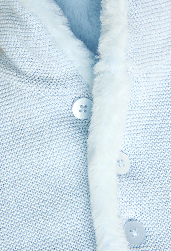 Chaqueta reversible de bebé niño celeste -BCI