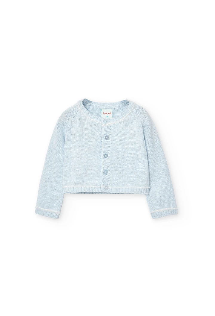 Jaqueta tricotosa de nadó nen blau cel