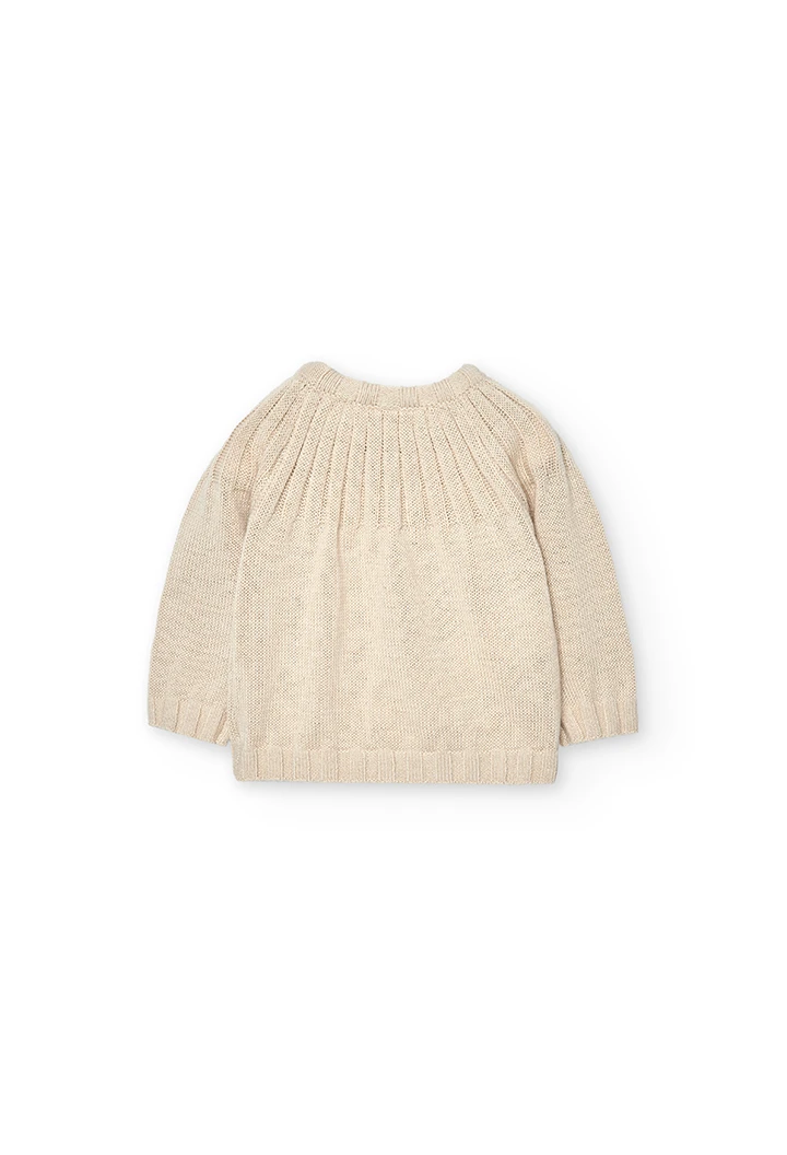 Jersey tricotosa de bebé color beige -BCI