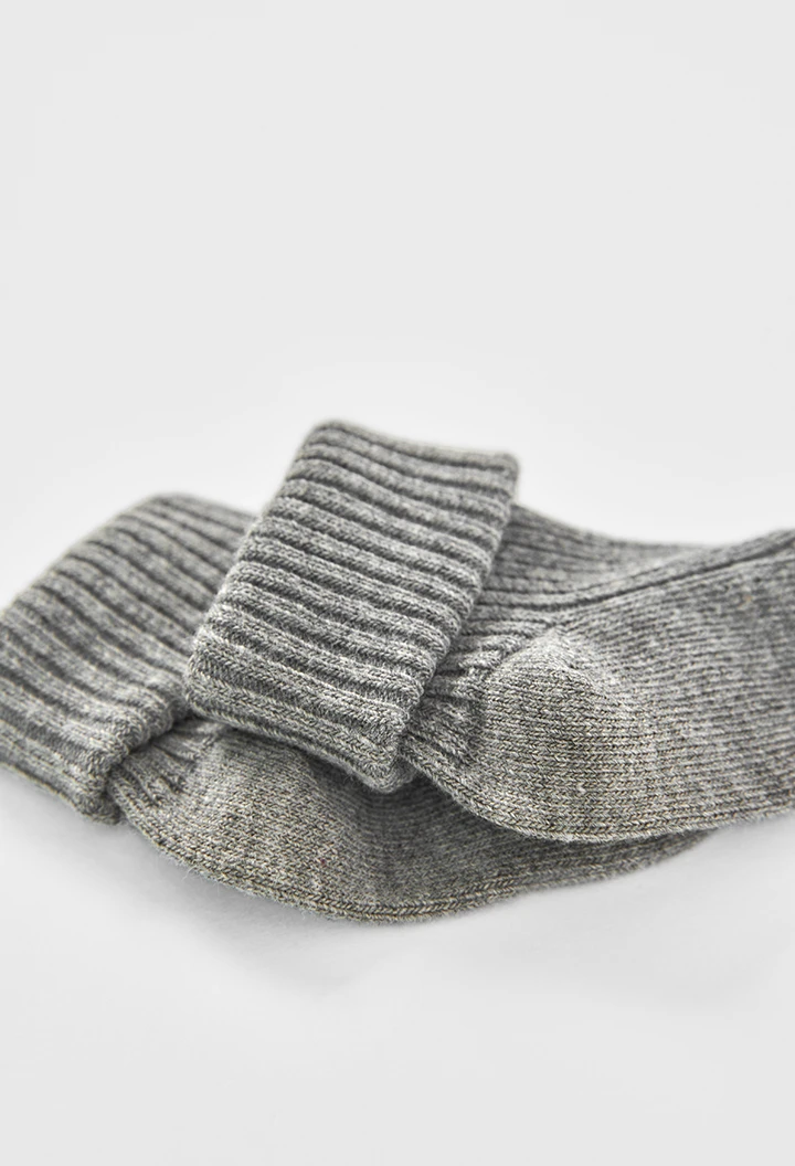Pack calcetines de bebé niño beige y gris oscuro -BCI