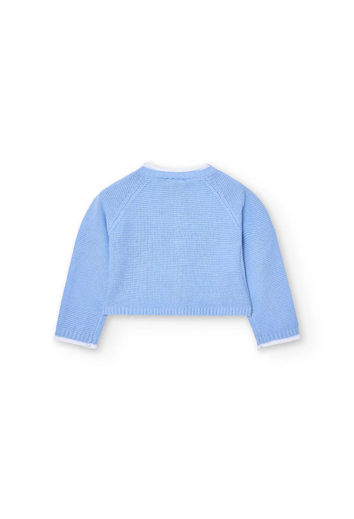 Veste tricotée pour bébé en bleu