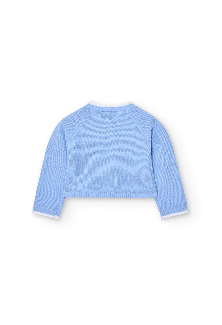 Veste tricotée pour bébé en bleu