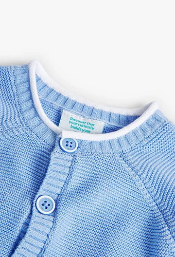 Tricotage-Jacke für Babies, in Farbe Blau