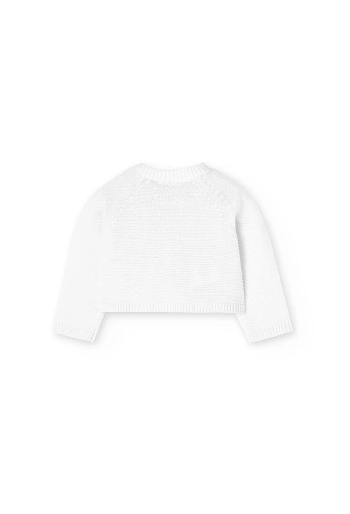 Veste tricotée bébé en blanc