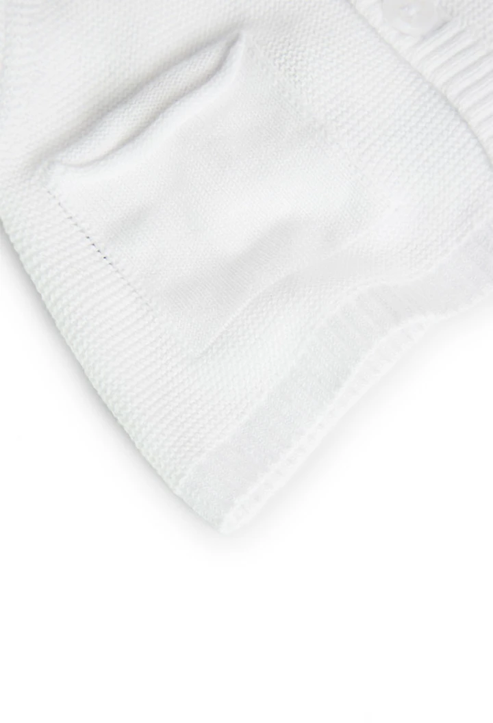 Veste tricotée bébé en blanc
