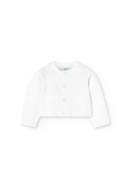 Baby knit jacket in white