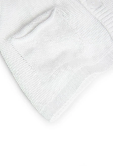 Veste tricotée bébé en blanc