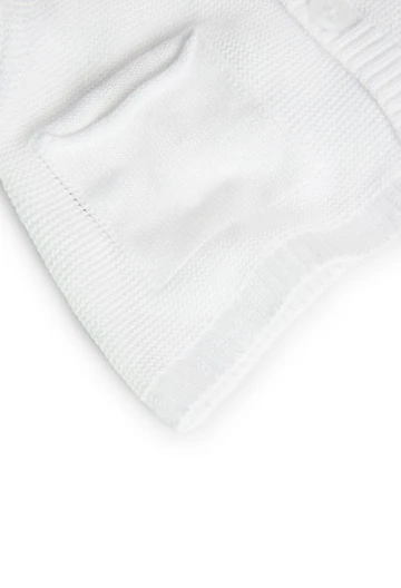 Jaqueta de tricotosa de bebè en blanc