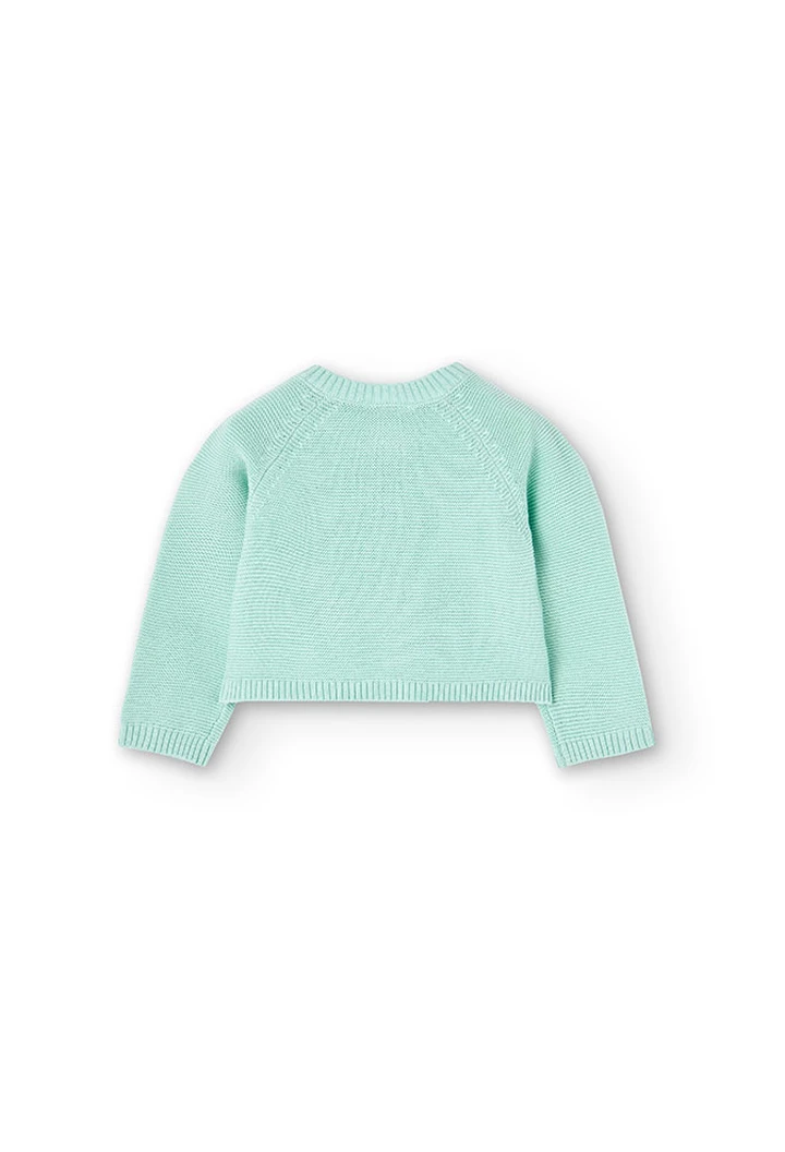 Veste tricotée bébé en vert