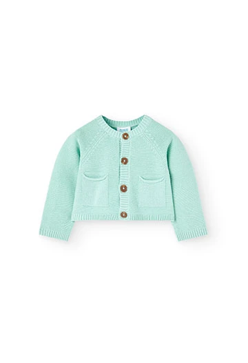 Giacca in tricot da neonato verde