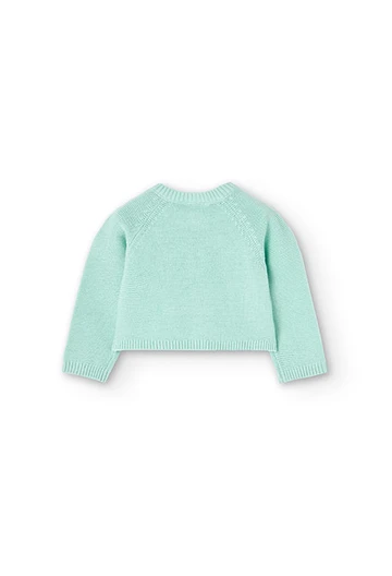 Veste tricotée bébé en vert