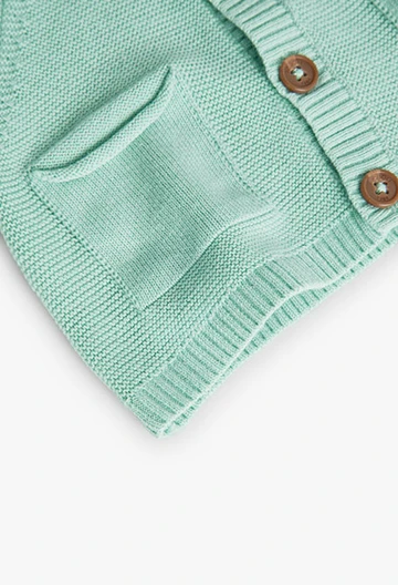 Jaqueta de tricotosa de bebè en verda