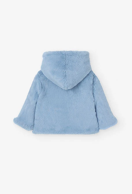 Veste réversible avec fourrure pour bébé garçon en bleu