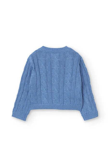 Knitted jacket for baby boy in blue
