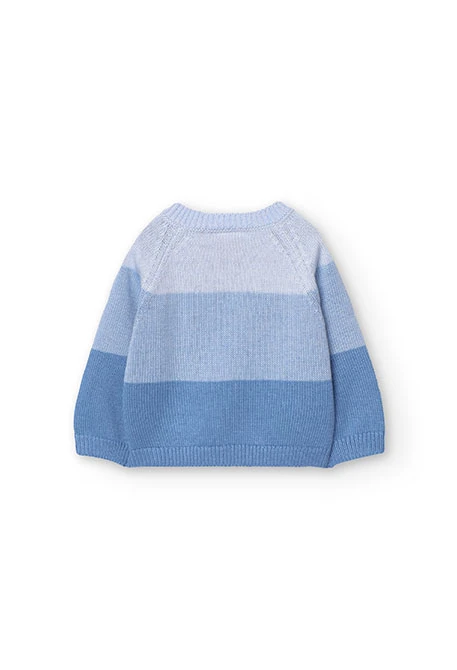 Knitted jumper for baby boy in blue colour