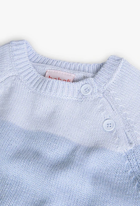 Jersey de tricotosa para bebé niño en color azul