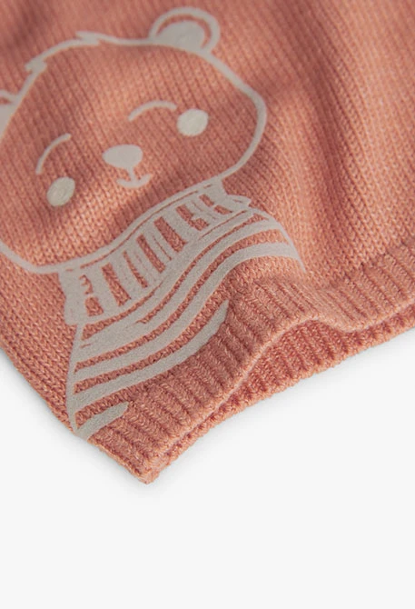 Pull en tricot pour bébé garçon de couleur orange.