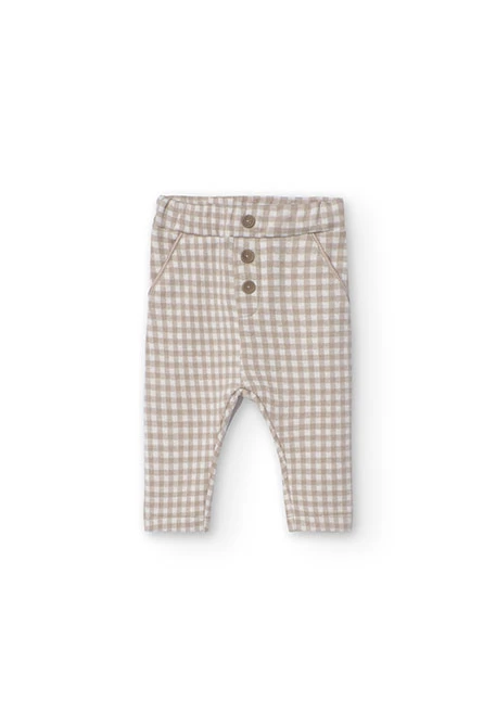 Set of shirt and trousers for baby boy with checkered print