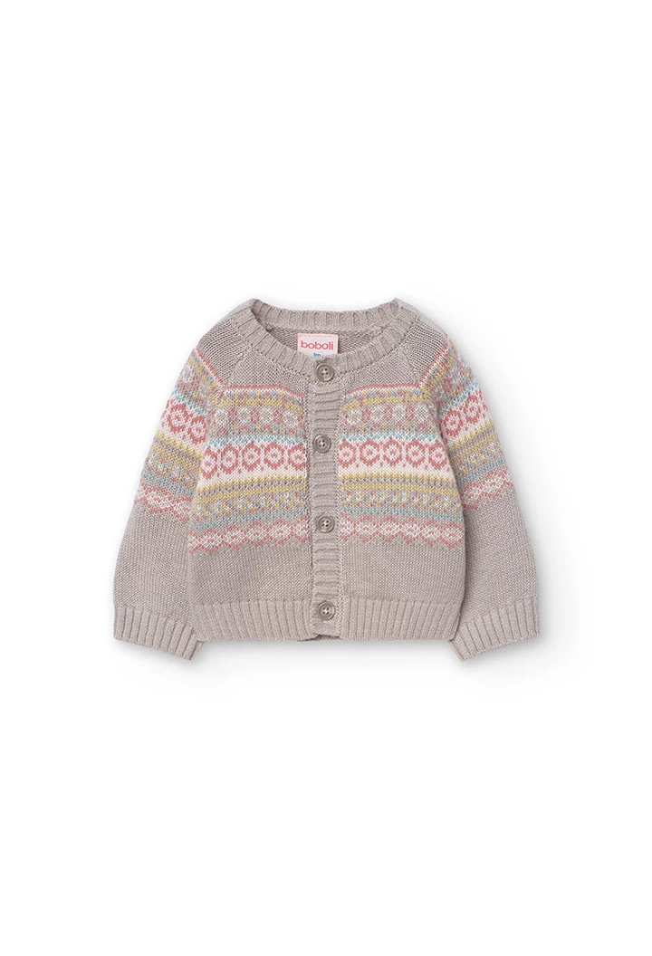 Veste en tricot pour bébé en beige