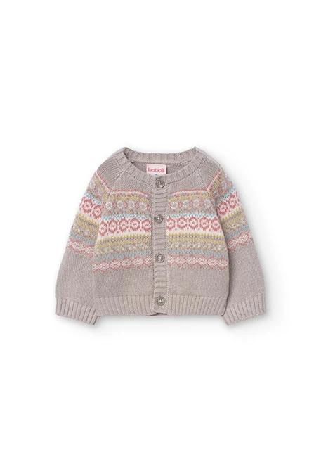 Knitted jacket for baby in beige