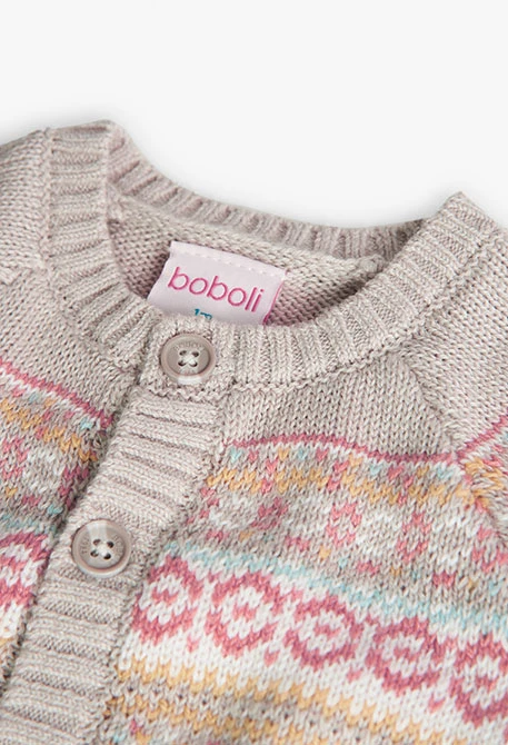 Veste en tricot pour bébé en beige