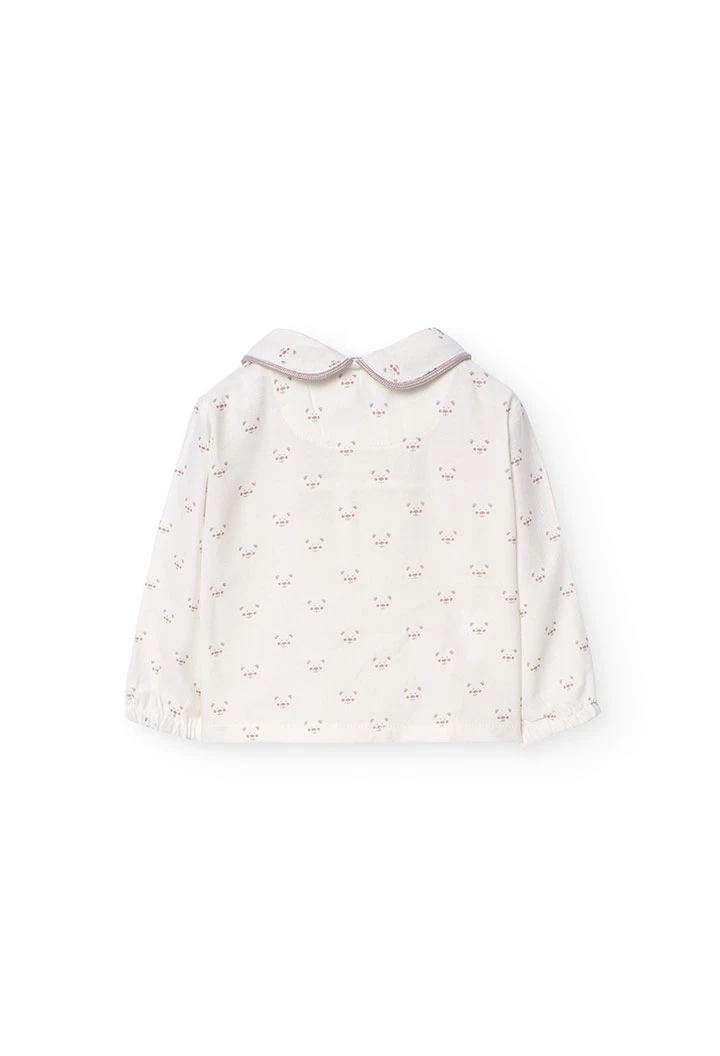 Ensemble de chemise en flanelle et salopette en micro-côtelé pour bébé garçon en beige