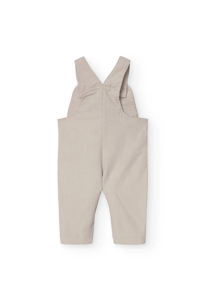 Set of viella shirt and micro-corduroy dungarees for baby boy in beige