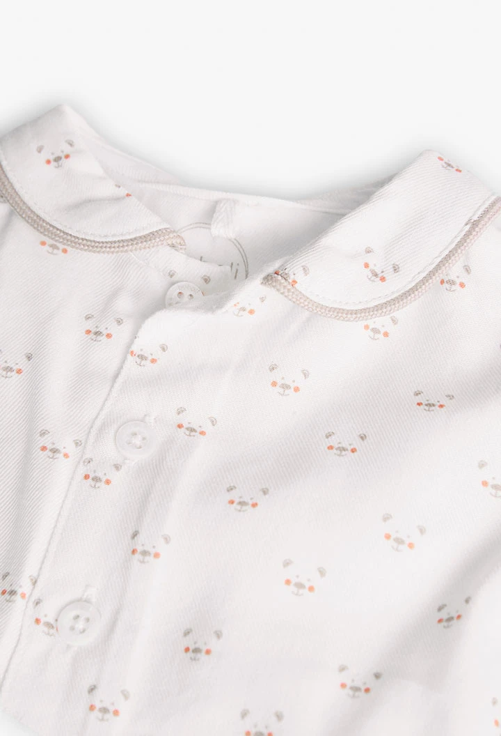 Ensemble de chemise en flanelle et salopette en micro-côtelé pour bébé garçon en beige