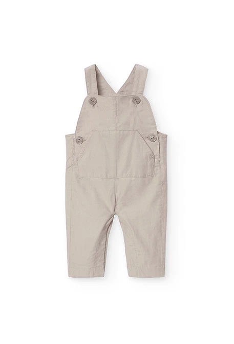 Set of viella shirt and micro-corduroy dungarees for baby boy in beige