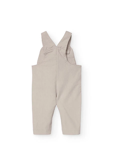 Set of viella shirt and micro-corduroy dungarees for baby boy in beige