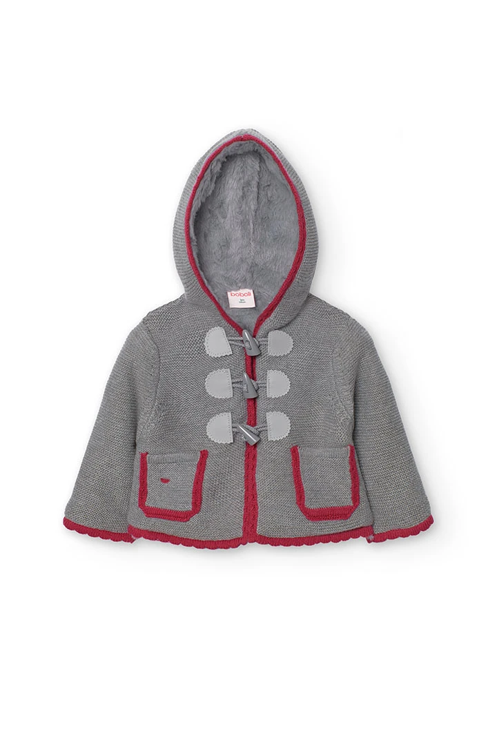 Veste en tricot pour bébé en gris chiné