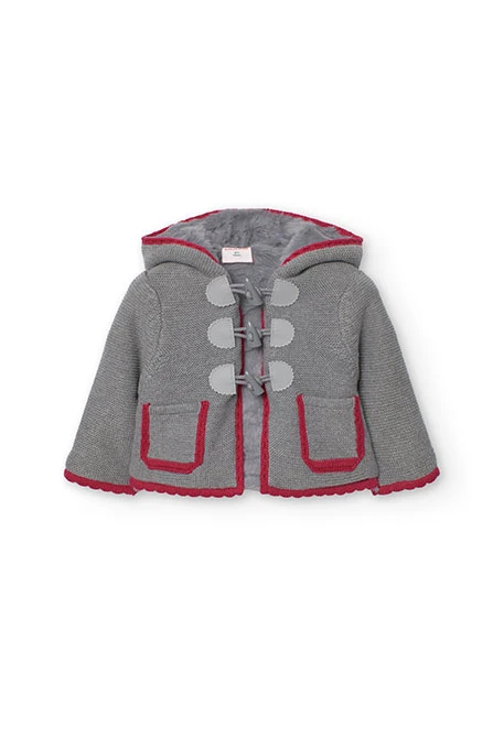 Knitted jacket for baby in grey