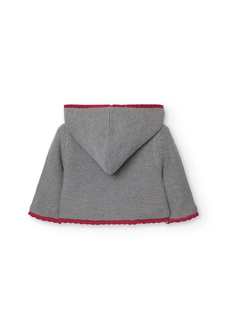 Veste en tricot pour bébé en gris chiné