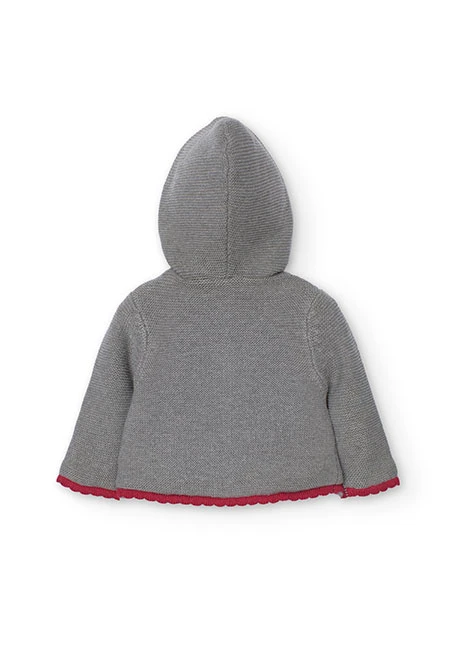 Veste en tricot pour bébé en gris chiné