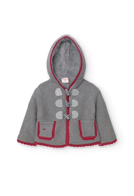 Knitted jacket for baby in grey