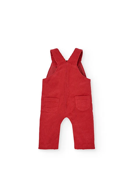 Ensemble de chemise en flanelle et salopette en velours côtelé pour bébé garçon en grenat