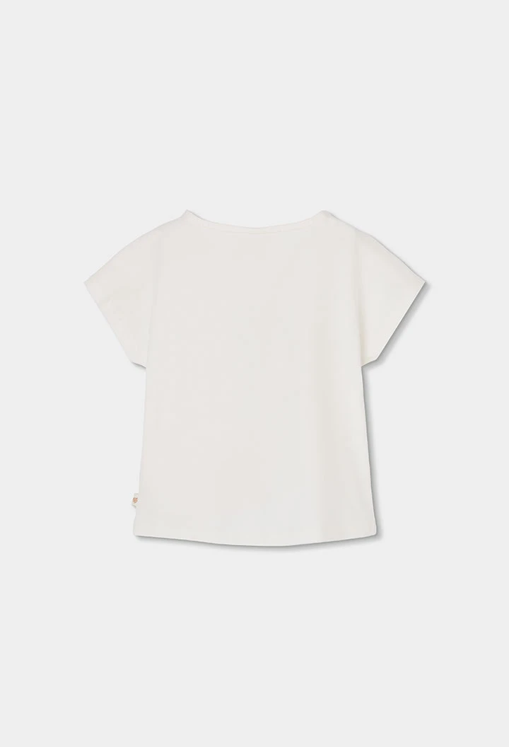Maglietta bambina bianca in maglia