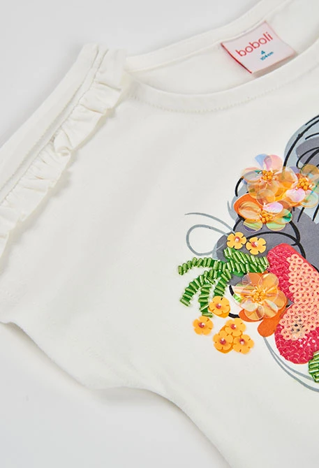 Camiseta niña blanca punto