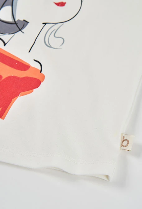 T-shirt fille blanche en maille